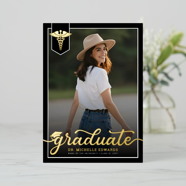 Modern Medical School Graduate Photo Graduation (Standing Front)