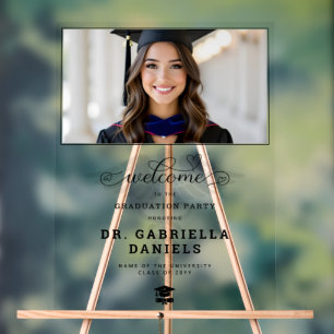 Modern Medical School Graduation Photo Welcome Acrylic Sign