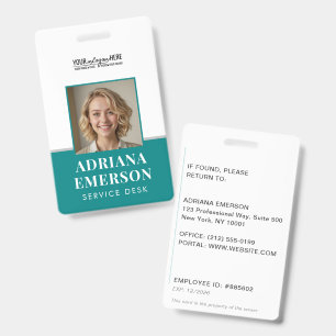Modern Medical Teal Corporate Photo Badge