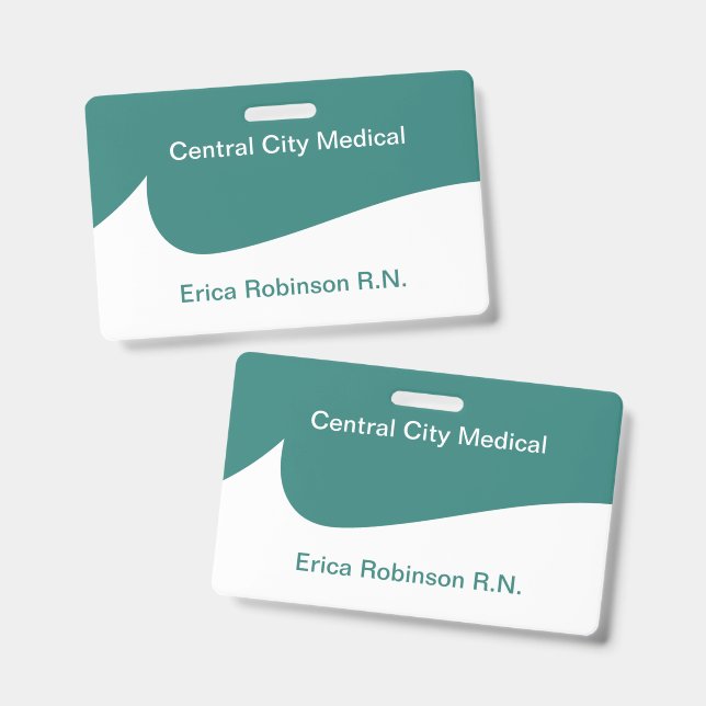 Modern Medical Theme Budget Name Badges (Avant & arrière)