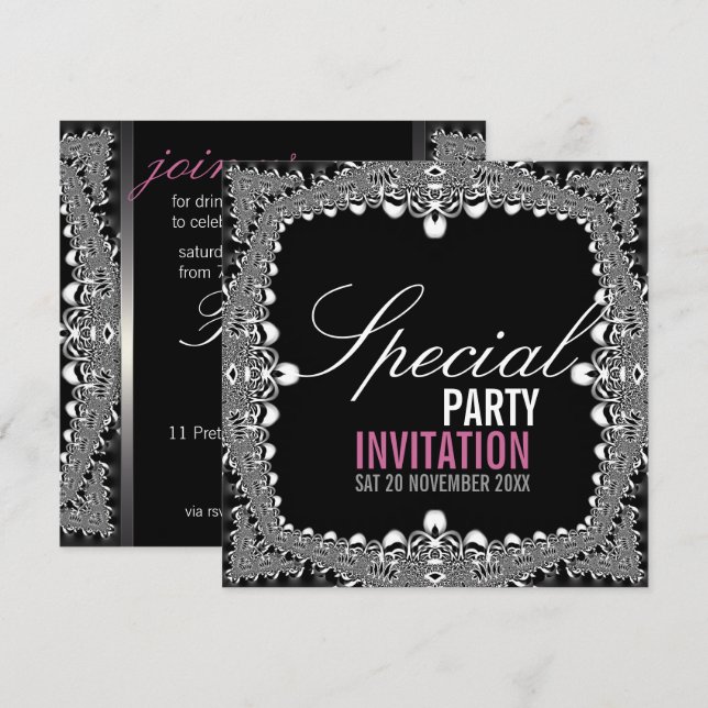Modern Medieval Tribal Fusion Party Invitations (Front/Back)