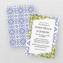 Modern Mediterranean Lemon Blue Mosaic Wedding