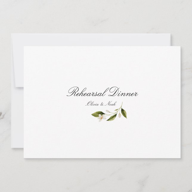 Modern Mediterranean Lemon Rehearsal Dinner Card (Front)
