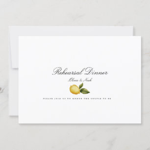 Modern Mediterranean Lemon Rehearsal Dinner Card