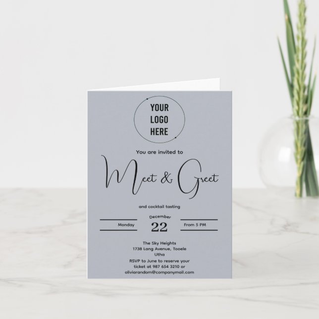 Modern meet and greet business minimalist  invitat invitation (Front)