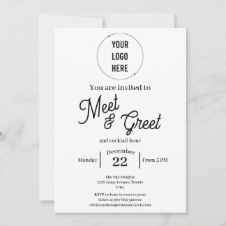 Modern meet and greet business minimalist invitation