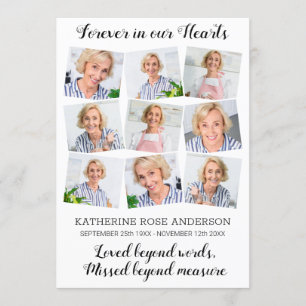 Modern Memorial 9 Photo Order Of Service Funeral  Program