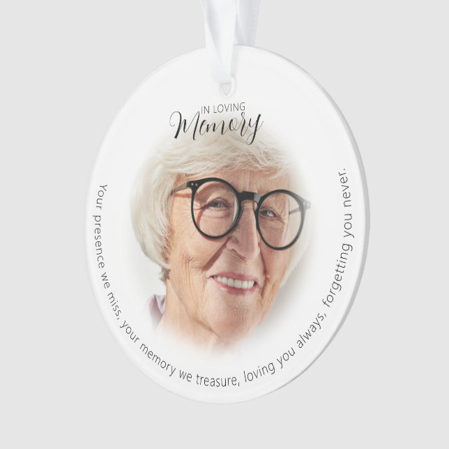 Modern Memorial Before & After Photo Ornament (Front)
