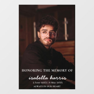 Modern Memorial Celebration of Life Design Window Cling