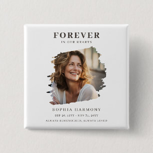 Modern Memorial Celebration of Life Funeral 2 Inch Square Button