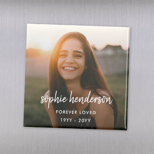 Modern Memorial   Forever Loved Funeral Tribute Magnet