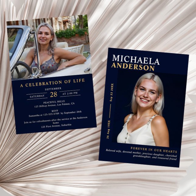 Modern Memorial / Funeral / Celebration of Life Invitation (Creator Uploaded)