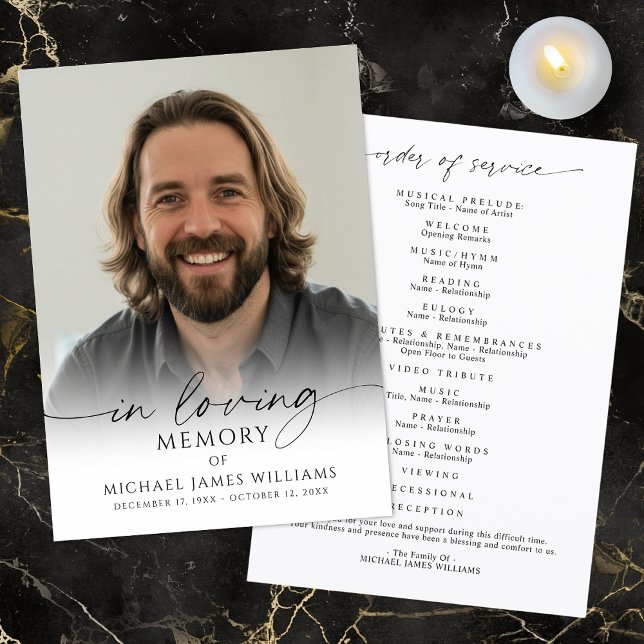 Modern Memorial In Loving Memory Photo Program (Creator Uploaded)