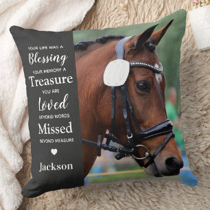 Modern Memorial Personalized 2 Photo Remembrance Throw Pillow