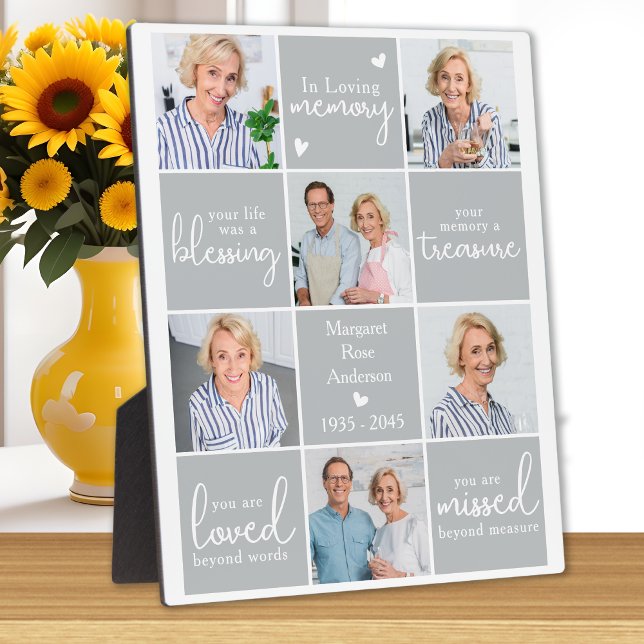 Modern Memorial Personalized 6 Photo Collage Plaque (Creator Uploaded)