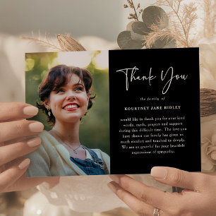 Modern Memorial Photo & Message Sympathy  Thank You Card