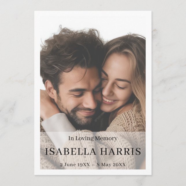 Modern Memorial Photo Service Design Program (Front)