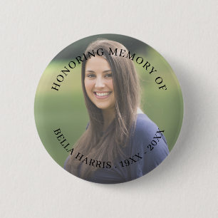 Modern Memorial Photo Tribute Keepsake Design 2 Inch Round Button