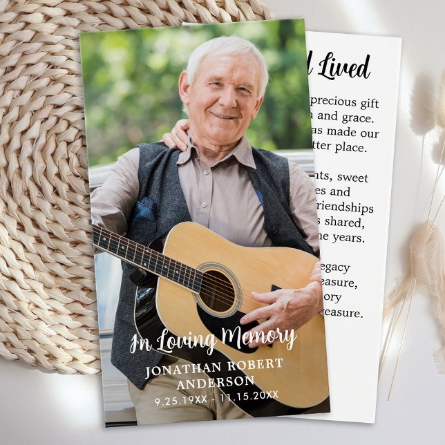 Modern Memorial Simple Photo Funeral Prayer Cards (Creator Uploaded)