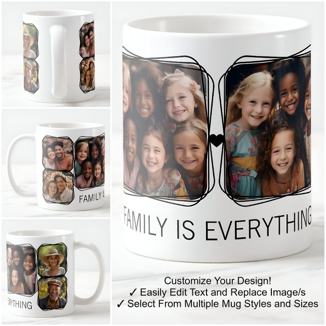 Modern Memory 6 Photo Collage Template White C00 Coffee Mug (Creator Uploaded)