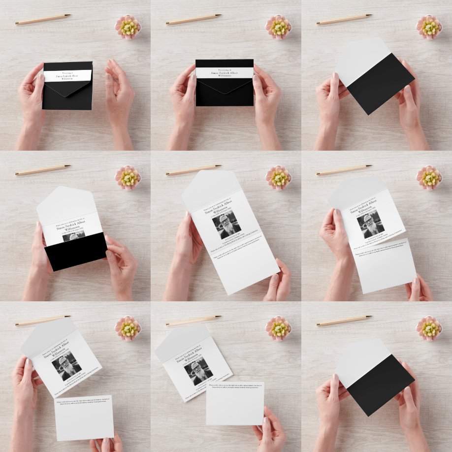 Modern memory share  celebration of life  all in one invitation