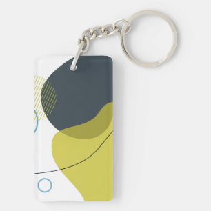 Modern, Memphis, cool, unique, trendy illustration Keychain