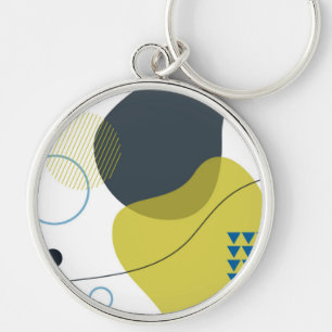 Modern, Memphis, cool, unique, trendy illustration Keychain