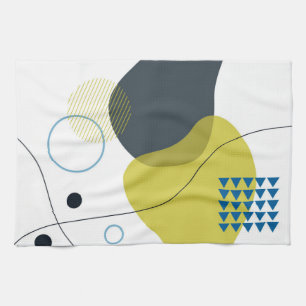 Modern, Memphis, cool, unique, trendy illustration Kitchen Towel