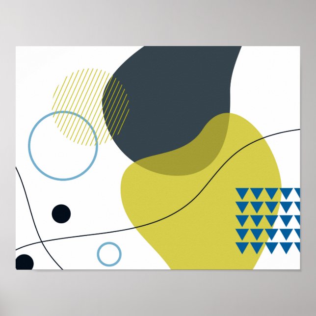 Modern, Memphis, cool, unique, trendy illustration Poster (Front)