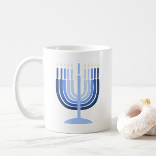 Modern Menorah Hanukkah Mug