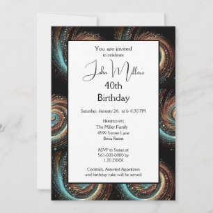 Modern Men's 40thi Birthday Party Invitation