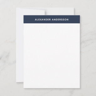 Modern Men's Blue Personalized Correspondence  Card