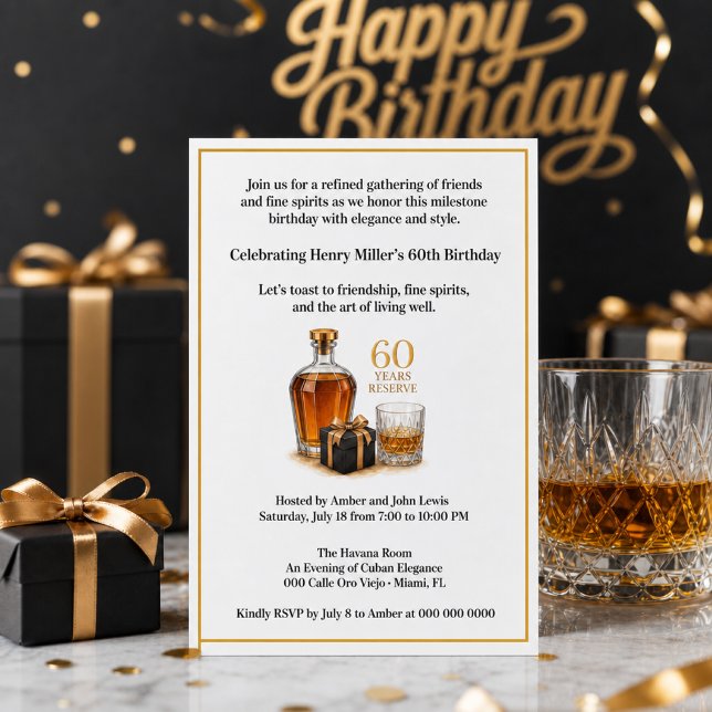 Modern Men's Milestone 60th Birthday Invitation  (Creator Uploaded)