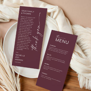 Modern Menu Card and Thank you Message