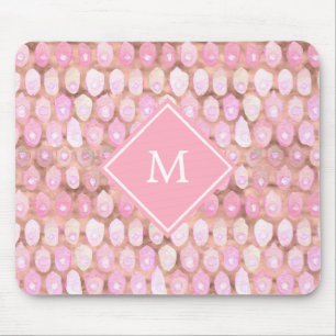 Modern Mermaid   Glam Pink with Monogram Mouse Pad