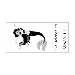 Modern Mermaid Rubber Stamp
