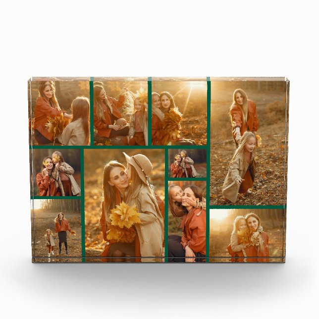 Modern Merriest Christmas Green 10 Multi Collage Photo Block (Front)