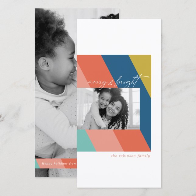 Modern Merry and Bright Flat Card (Front/Back)