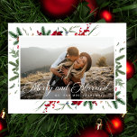Modern Merry And Married Newlywed Photo Christmas  Holiday Postcard<br><div class="desc">The Modern Merry And Married Newlywed Photo Christmas Holiday Postcard is a perfect way to celebrate your first holiday season as "Mr. and Mrs." Featuring elegant typography and a favourite newlywed photo, this modern design beautifully captures the joy of your first Christmas together—easily customizable to make it uniquely yours, and...</div>