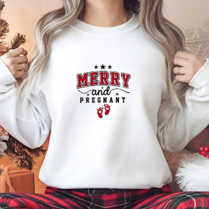 Modern Merry and Pregnant Woman Sweatshirt