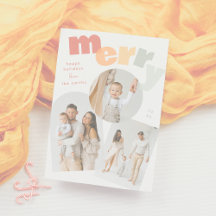 Modern Merry Arch Christmas Holiday Photo Collage