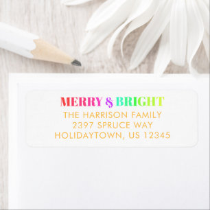 Modern Merry & Bright Colourful Return Address