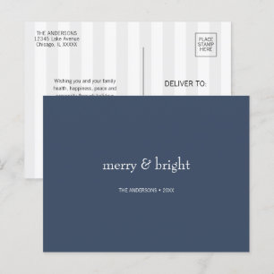 Modern Merry & Bright Navy Christmas Holiday