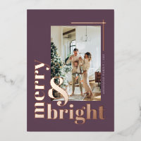Modern Merry & Bright Photo Lavender Christmas
