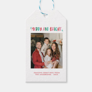 Modern Merry & Bright Retro Colourful Christmas  Gift Tags
