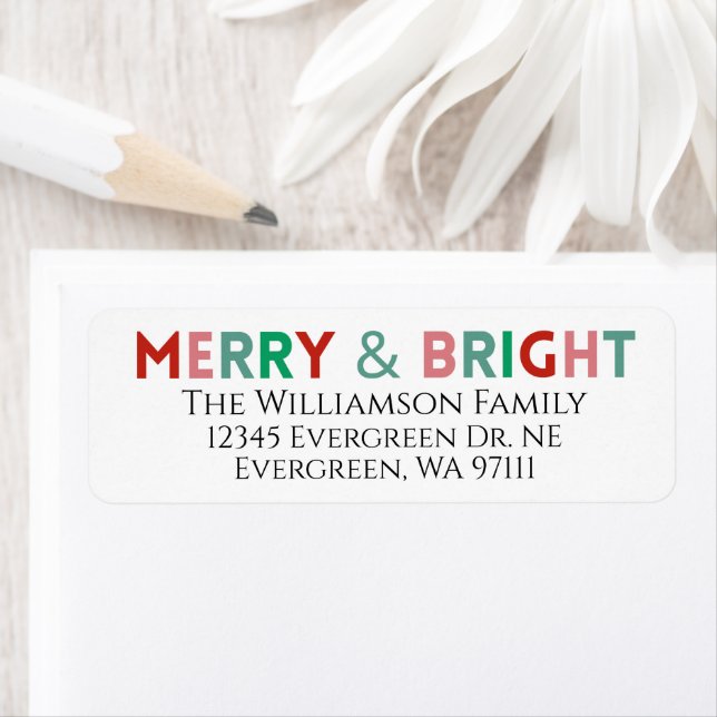 Modern Merry & Bright Simple Minimalist Red Pink (Insitu)