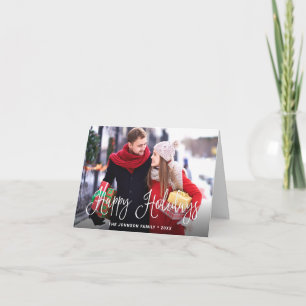 Modern Merry Christmas 2 PHOTO Greeting Holiday Card