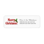 Modern Merry Christmas and Holly<br><div class="desc">Modern,  minimalist and elegant Merry Christmas and holly design on custom address labels.</div>