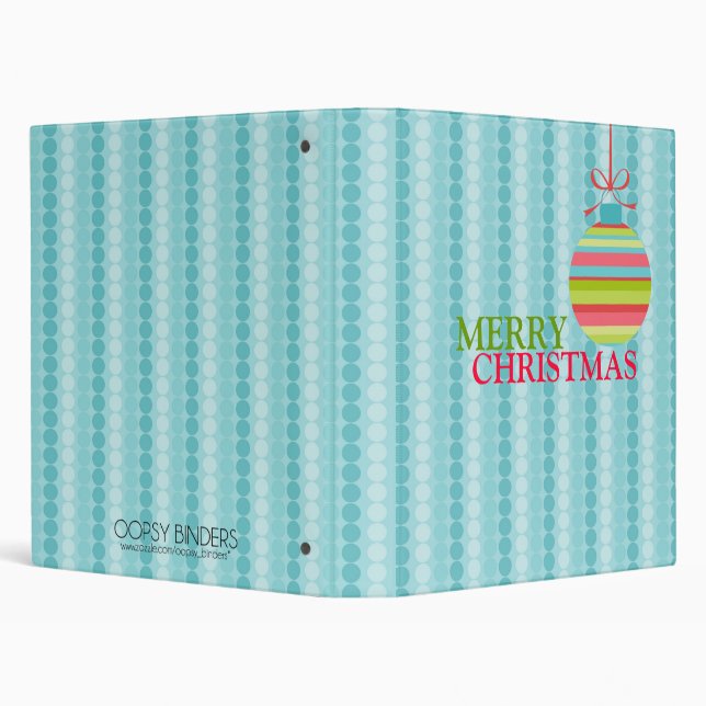 Modern Merry Christmas Ball Ornament Binder (Background)