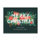 Modern Merry Christmas Bold Floral Family Name 